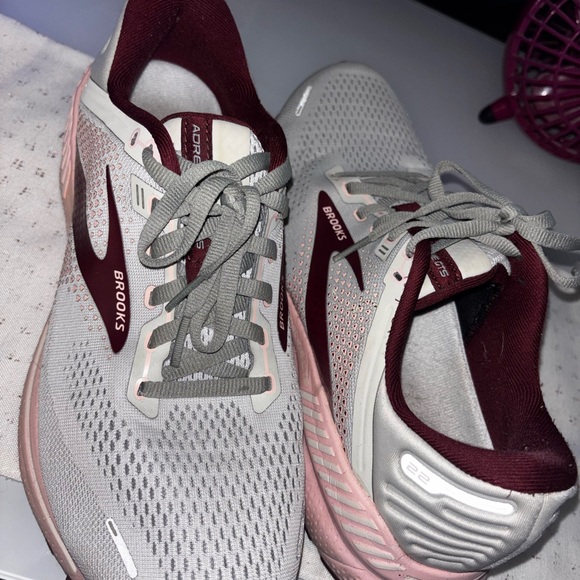 Brooks Shoes - Brooks Adrenaline GTS Women's Gray/Pink/Maroon Running Shoes - Size 10.5